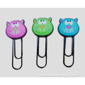 off promotion lower price colorful cat shape soft pvc metal paper clip